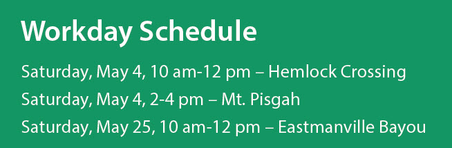 Join us for a Volunteer Workday this Spring