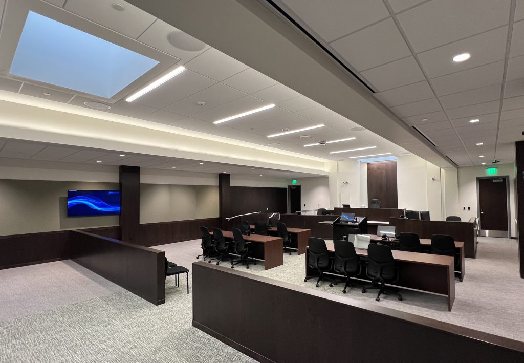 Spacious courtroom